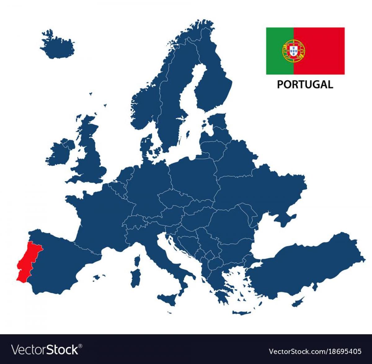 portugal karta Evropi mapu Portugal   Karta iz Portugala u Evropi (Južnoj Europi  portugal karta